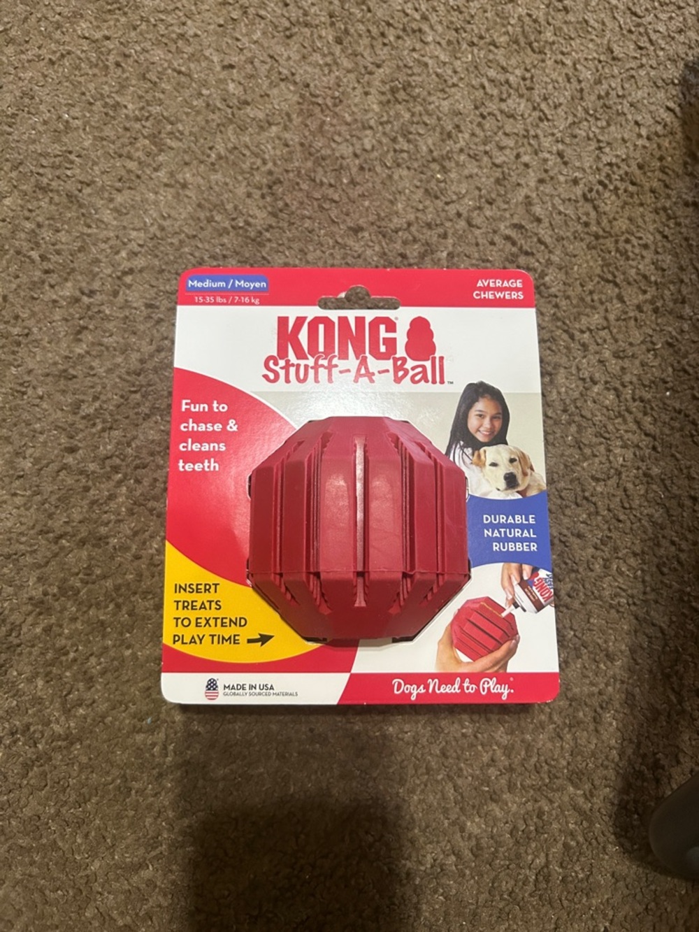 Kong Stuff-A-Ball Dog Toy - Red